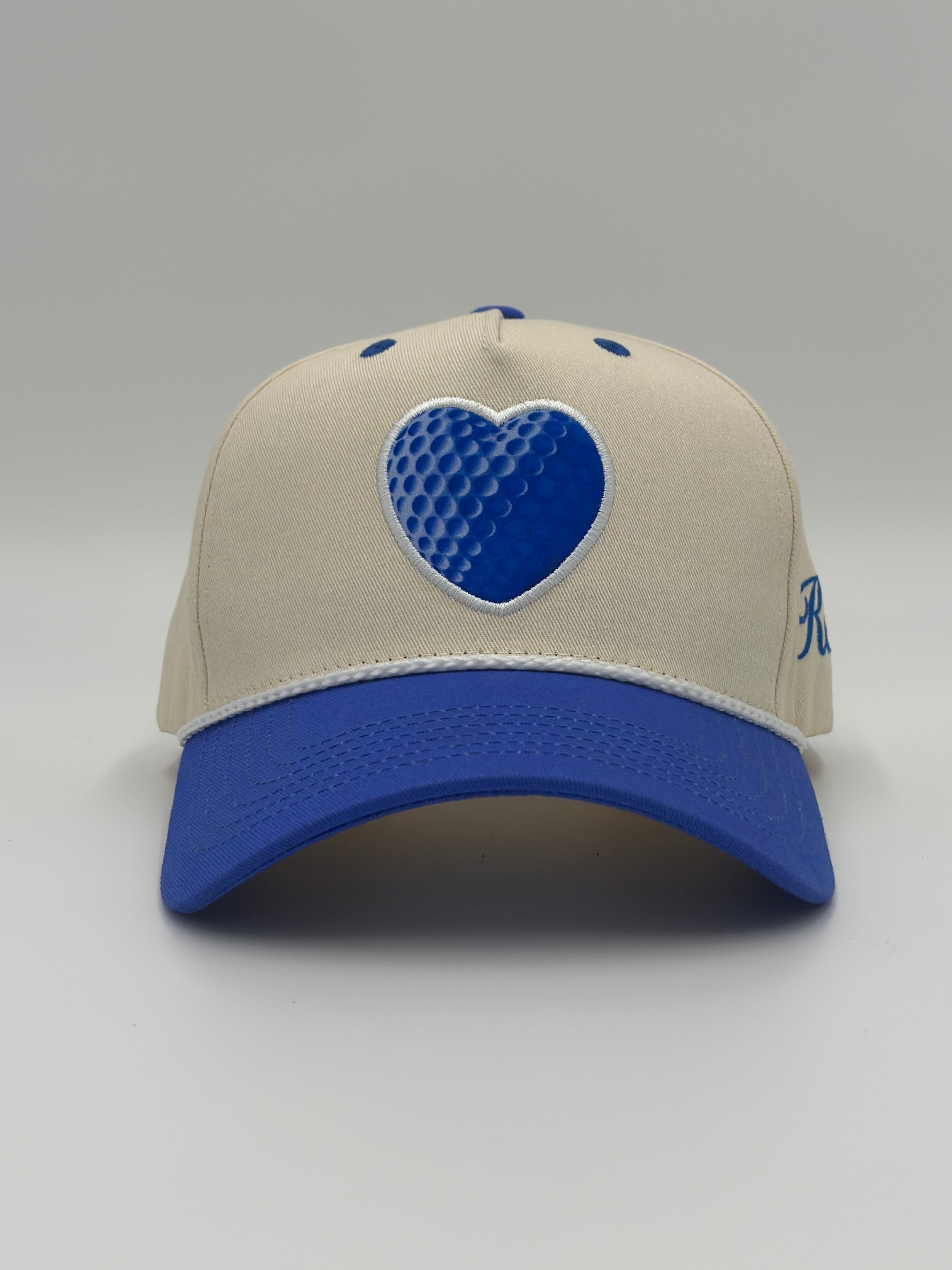 AMOR DE GOLF SNAPBACK HAT BLUE AND CREAM