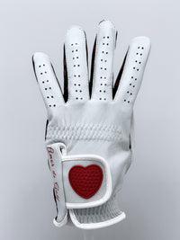 White and Red Golf Glove